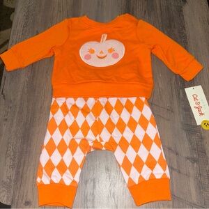 Cat & Jack Orange Pumpkin Baby Set